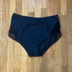 High waisted black bathing suit bottoms